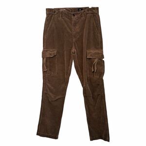 Adriano Goldschmied AG Turner Corduroy Cargo Loose Crop Pant Hunter Green 31x31